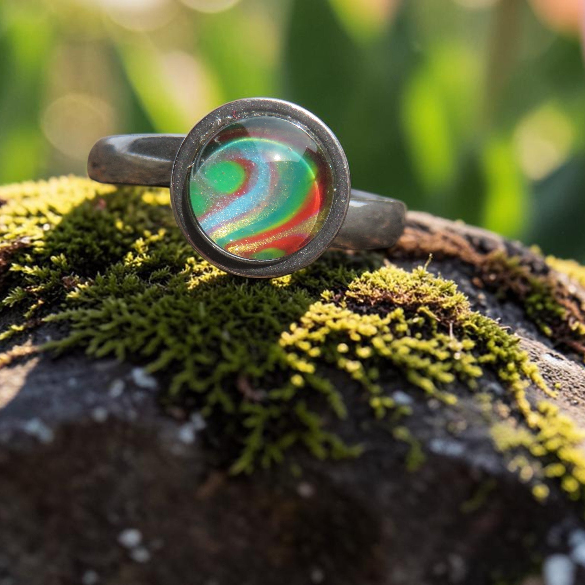 Bague "Forêt Arc-en-Ciel" N°0137