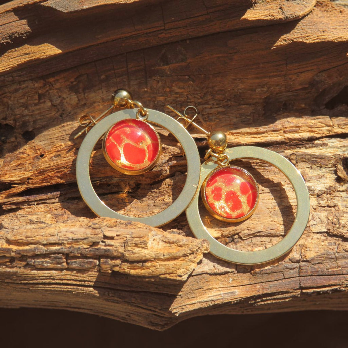 Boucle d'oreille "Éclat de Corail" N°0934