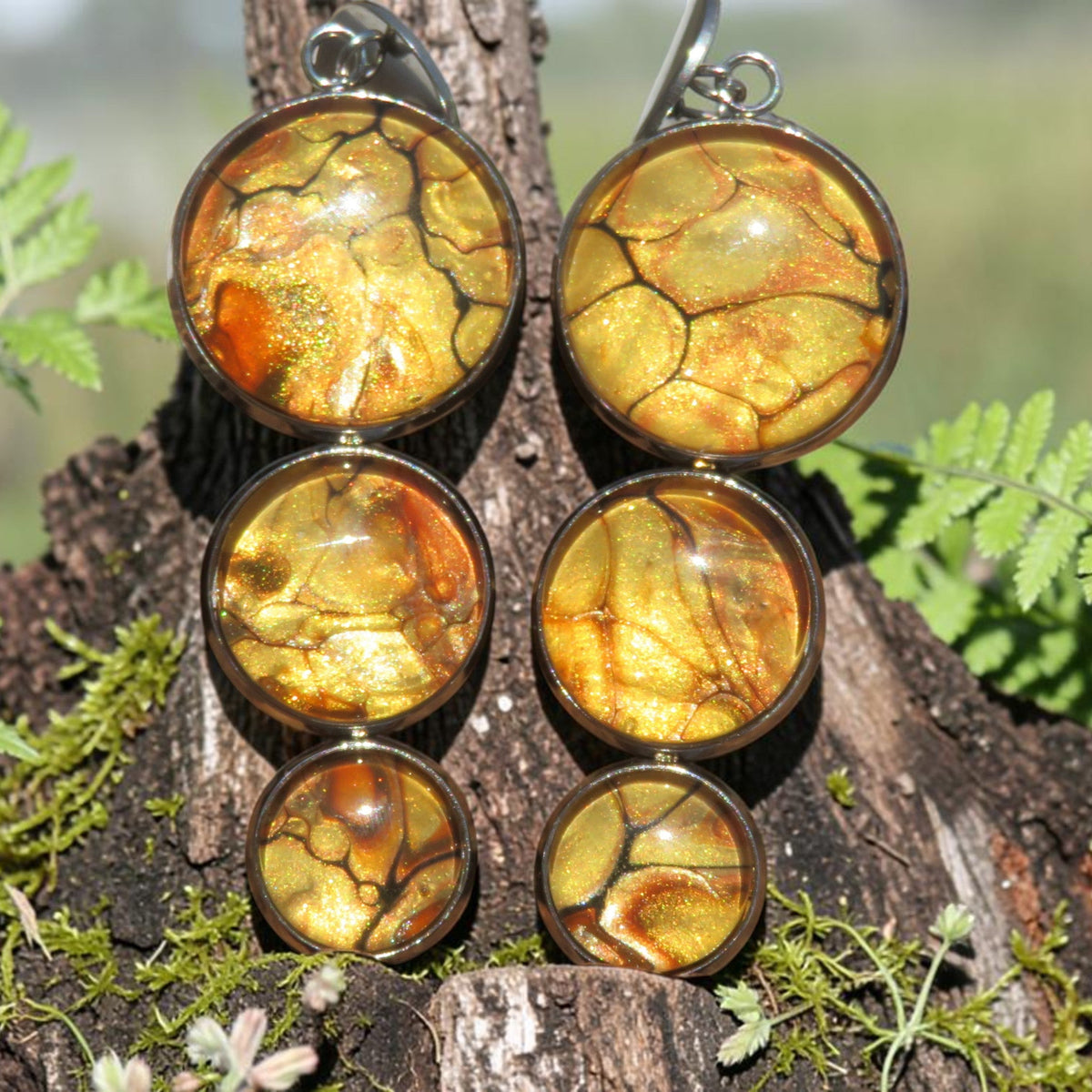 Boucle d'oreille "Soleil de Bronze" N°0452