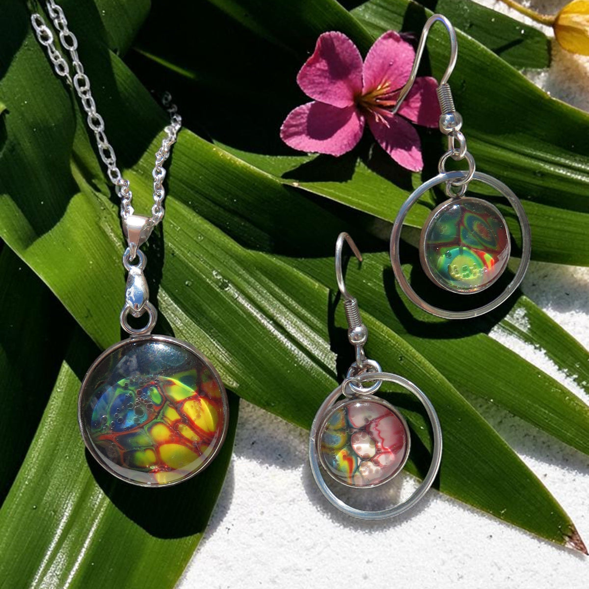 Parure Collier & Boucle d'oreille "Mosaïque Lumineuse" N°0043