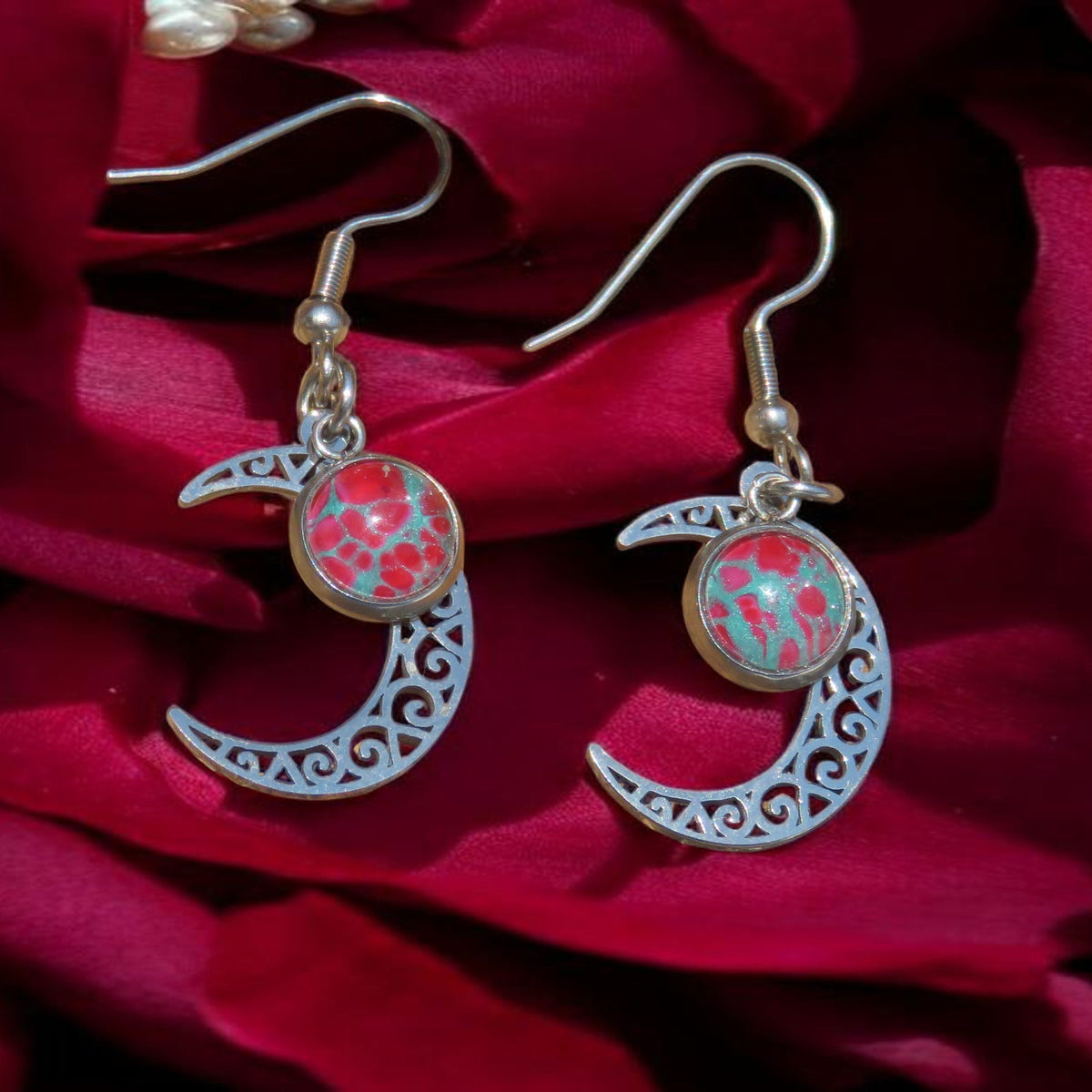 Boucle d'oreille "Croissant Bohème" N°0695