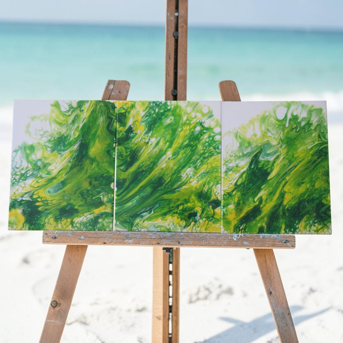 Tableau en triptyque "Forêt en Mouvement"