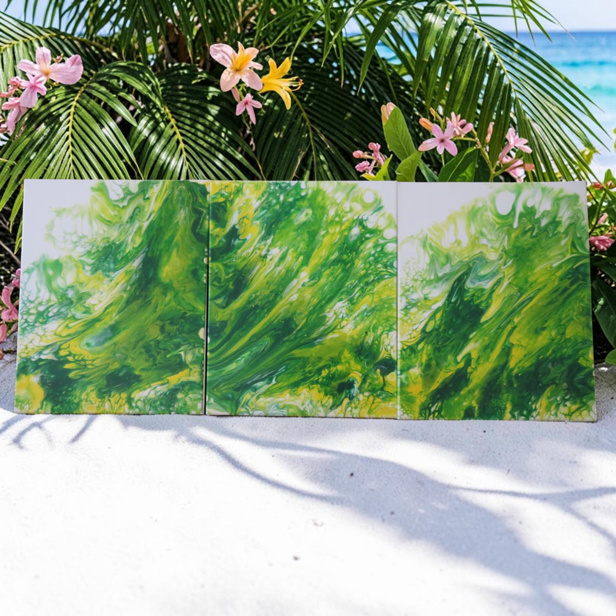 Tableau en triptyque "Forêt en Mouvement"