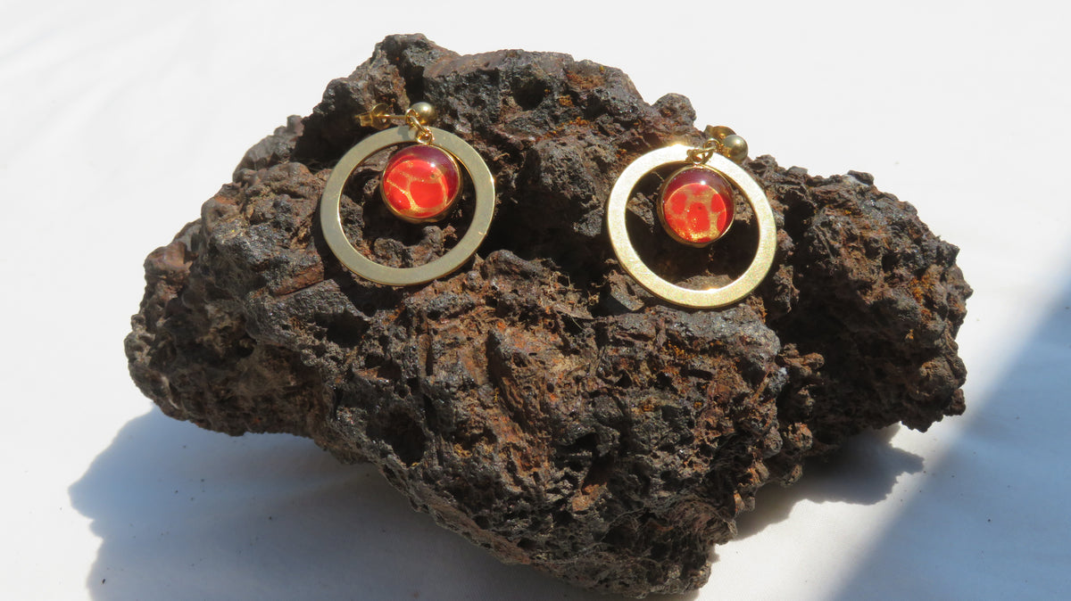 Boucle d'oreille "Éclat de Corail" N°0934