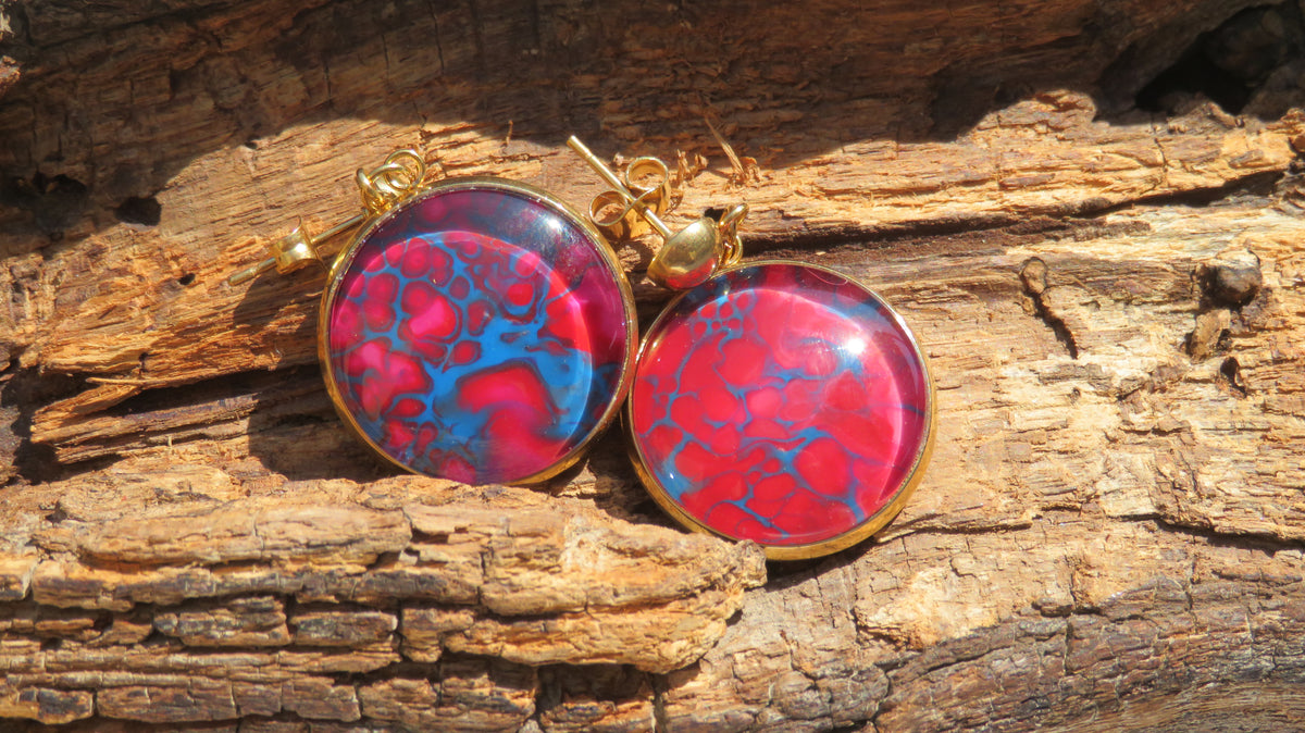 Boucle d'oreille "Fuchsia des Mers" N°1031