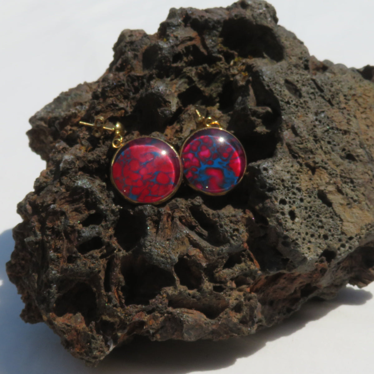 Boucle d'oreille "Fuchsia des Mers" N°1031