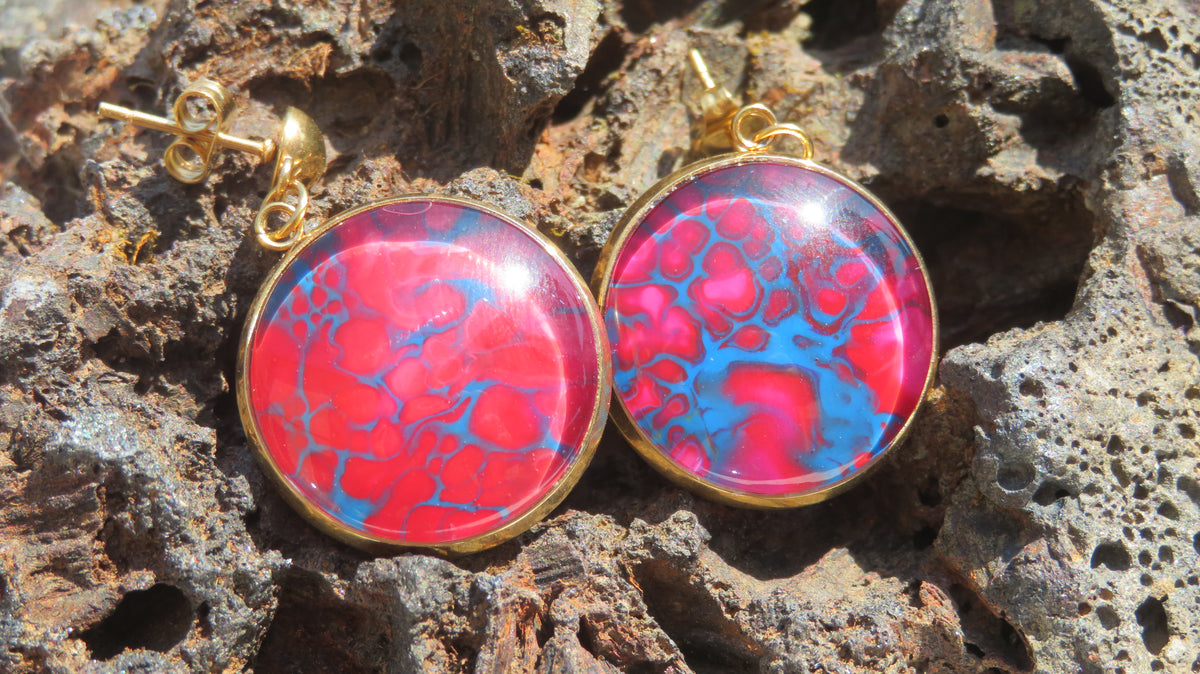 Boucle d'oreille "Fuchsia des Mers" N°1031