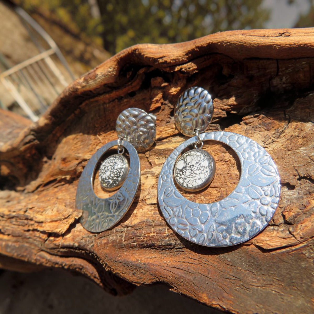 Boucle d'oreille "Pierre de Lune" N°0583