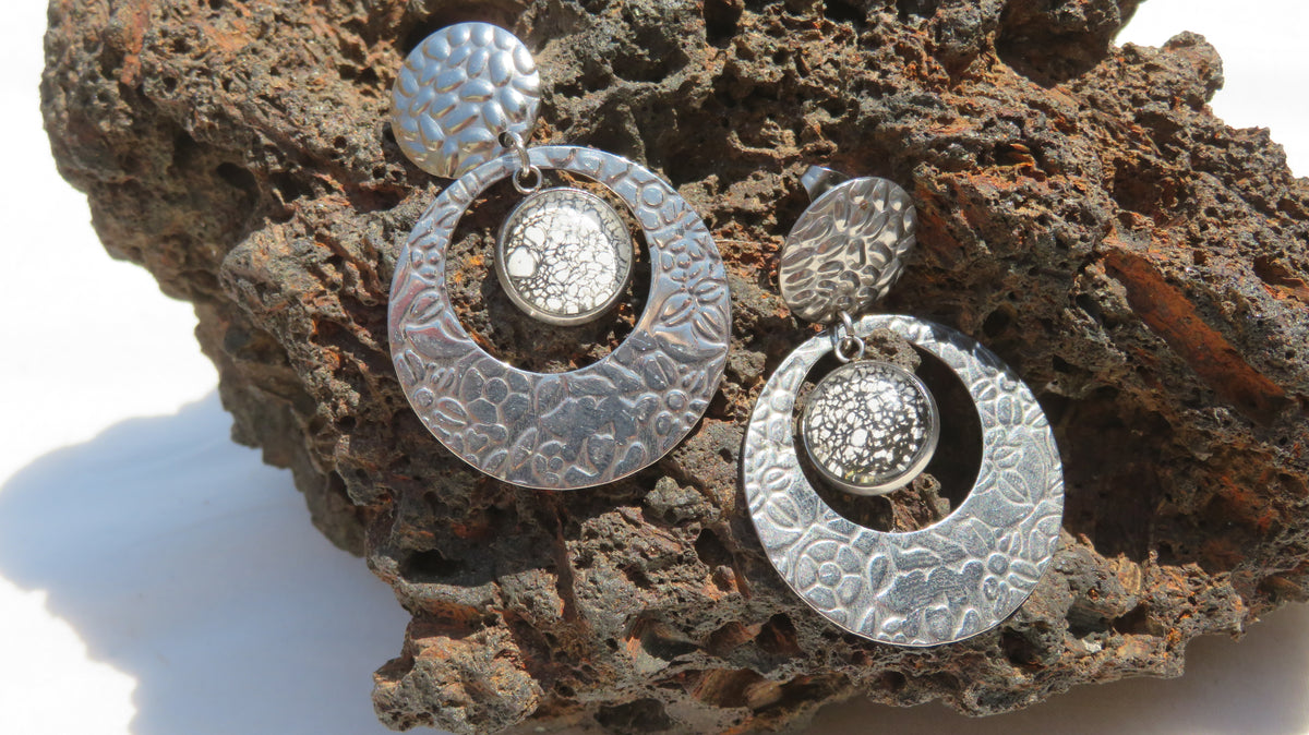 Boucle d'oreille "Pierre de Lune" N°0583