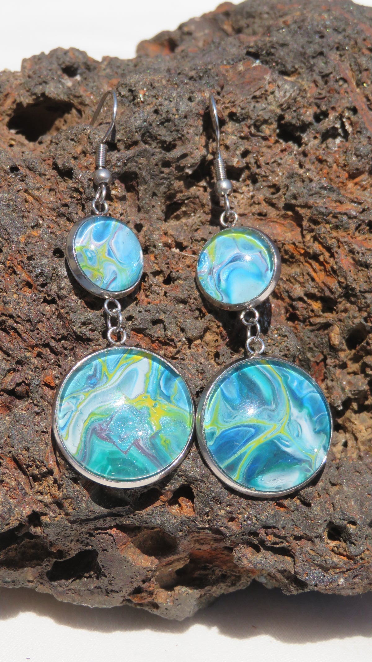 Boucle d'oreille "Vagues Boréales" N°0372