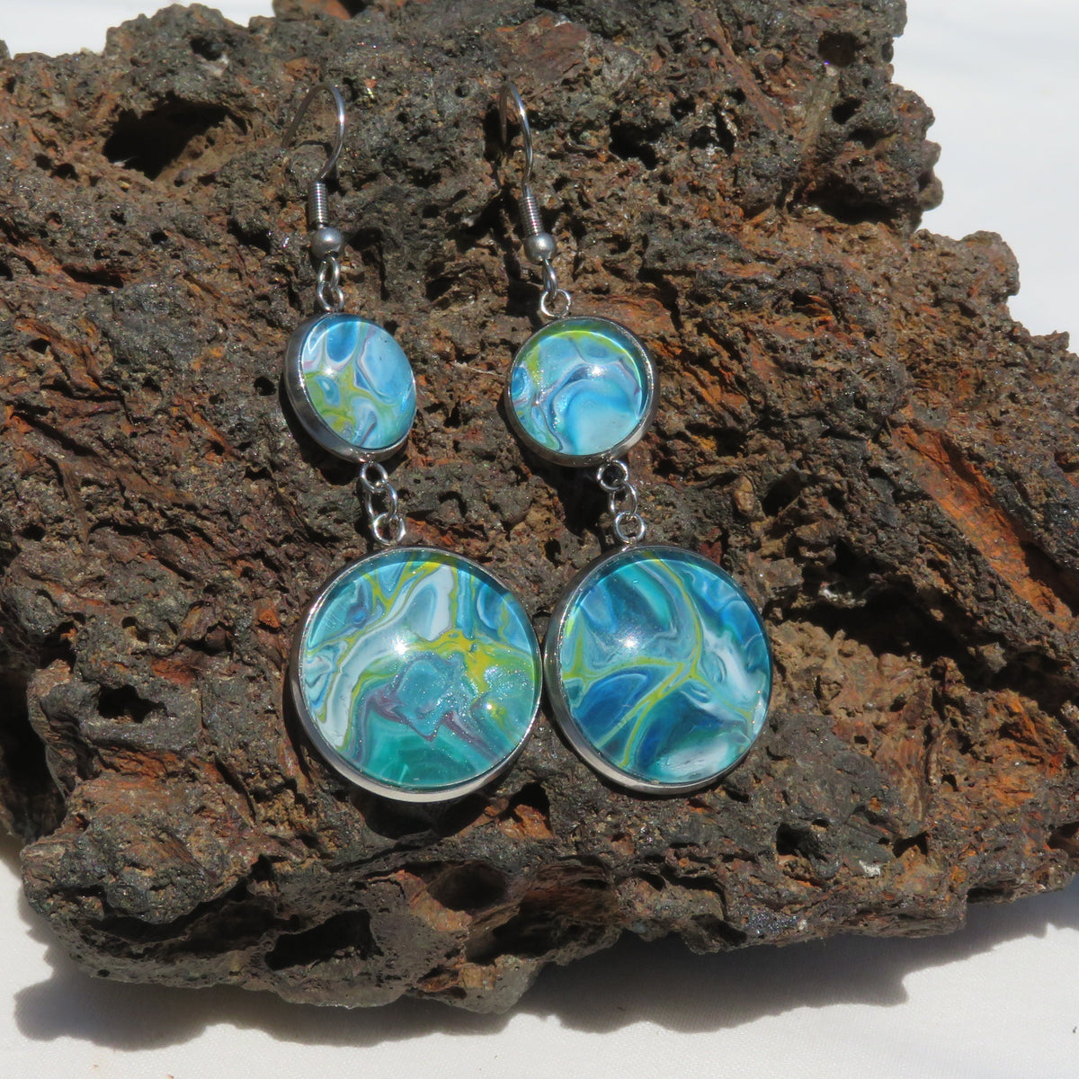Boucle d'oreille "Vagues Boréales" N°0372