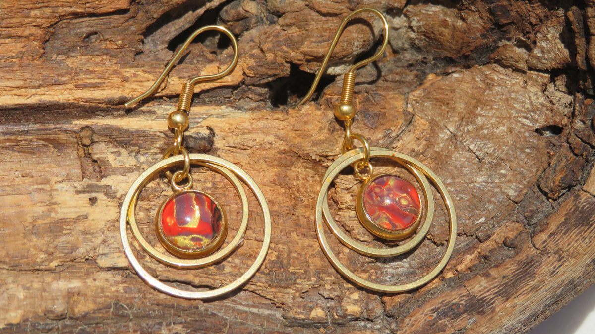 Boucle d'oreille "Lueur de Grenat" N°0569