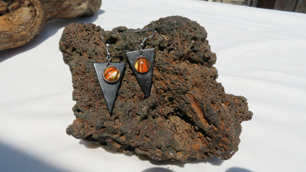 Boucle d'oreille "Orange Incandescent" N°0526