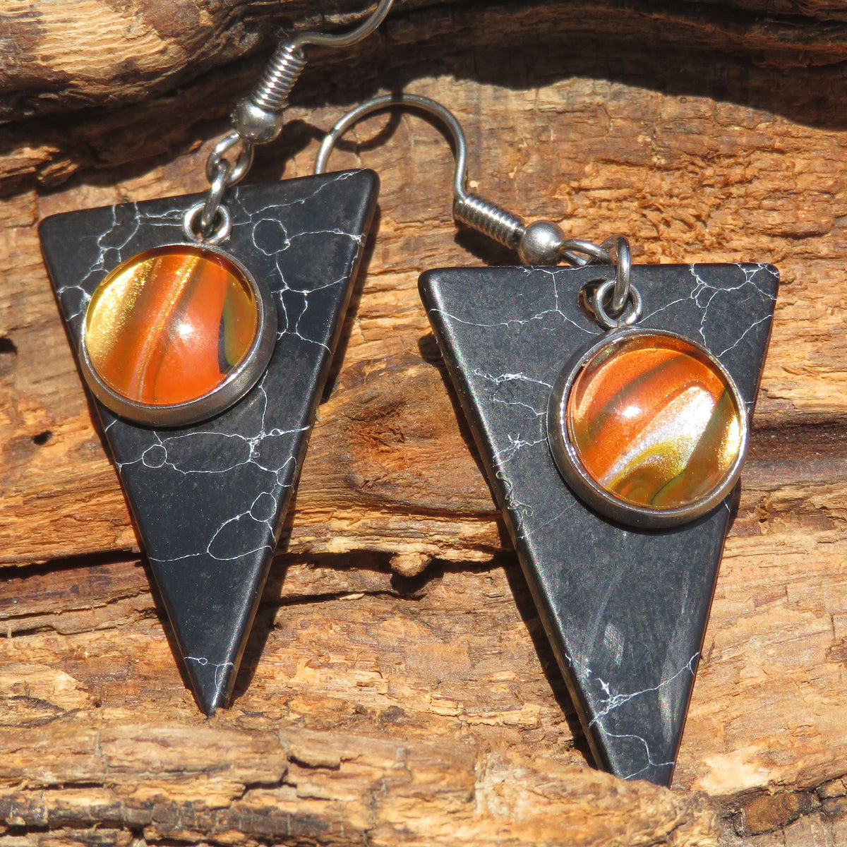 Boucle d'oreille "Orange Incandescent" N°0526