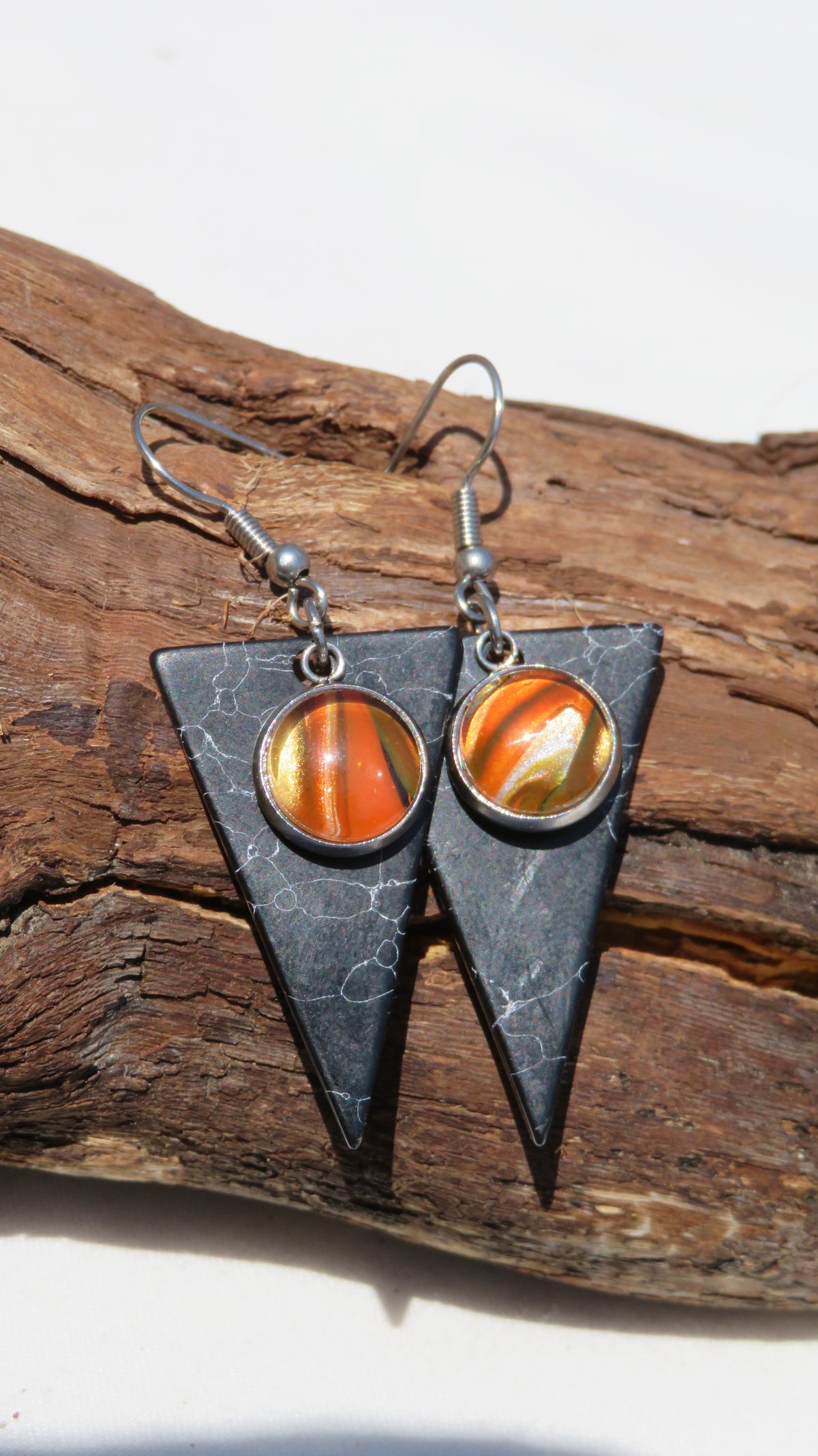 Boucle d'oreille "Orange Incandescent" N°0526