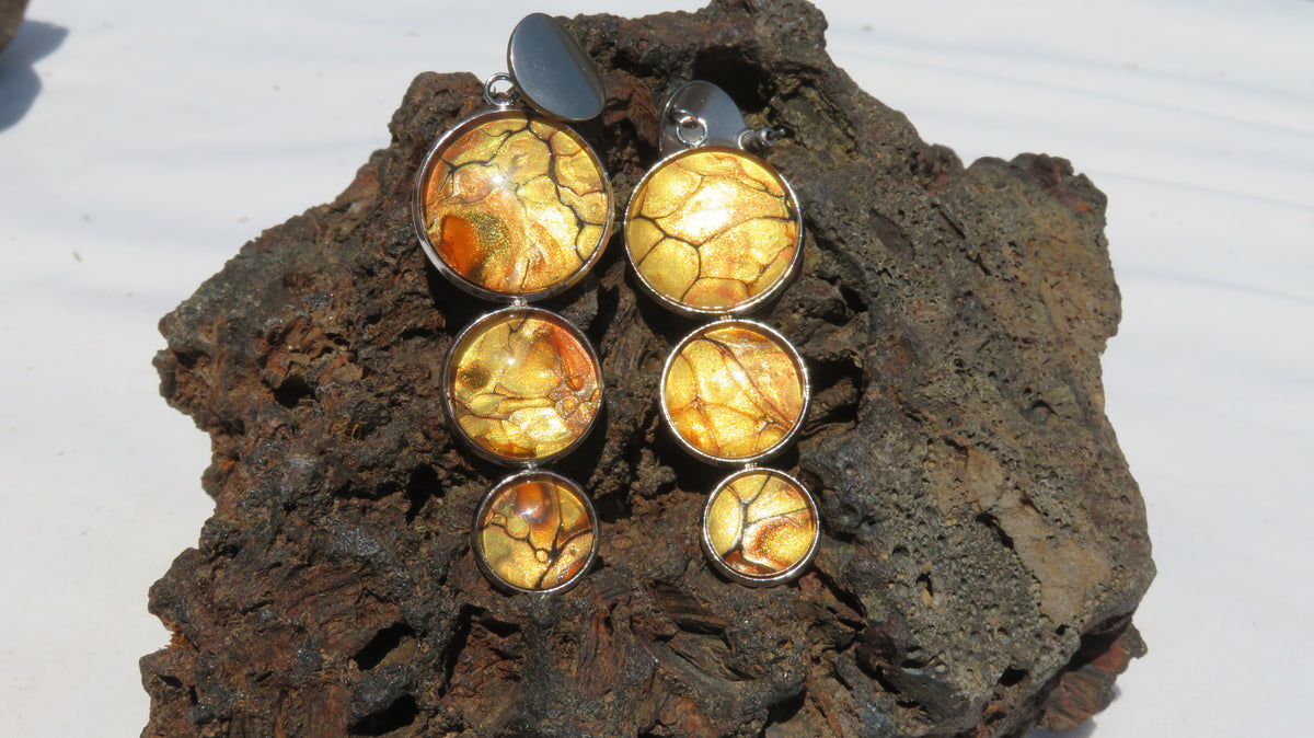 Boucle d'oreille "Soleil de Bronze" N°0452