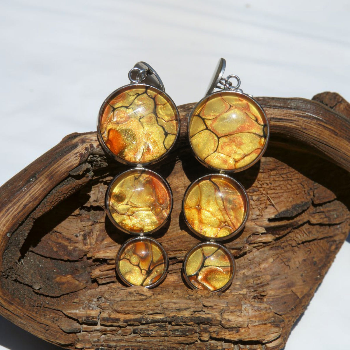 Boucle d'oreille "Soleil de Bronze" N°0452