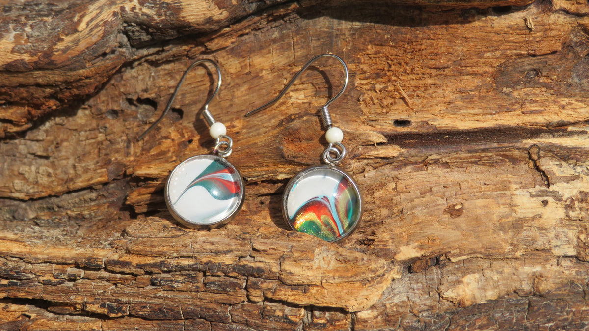Boucle d'oreille "Écume Boréale" N°0028