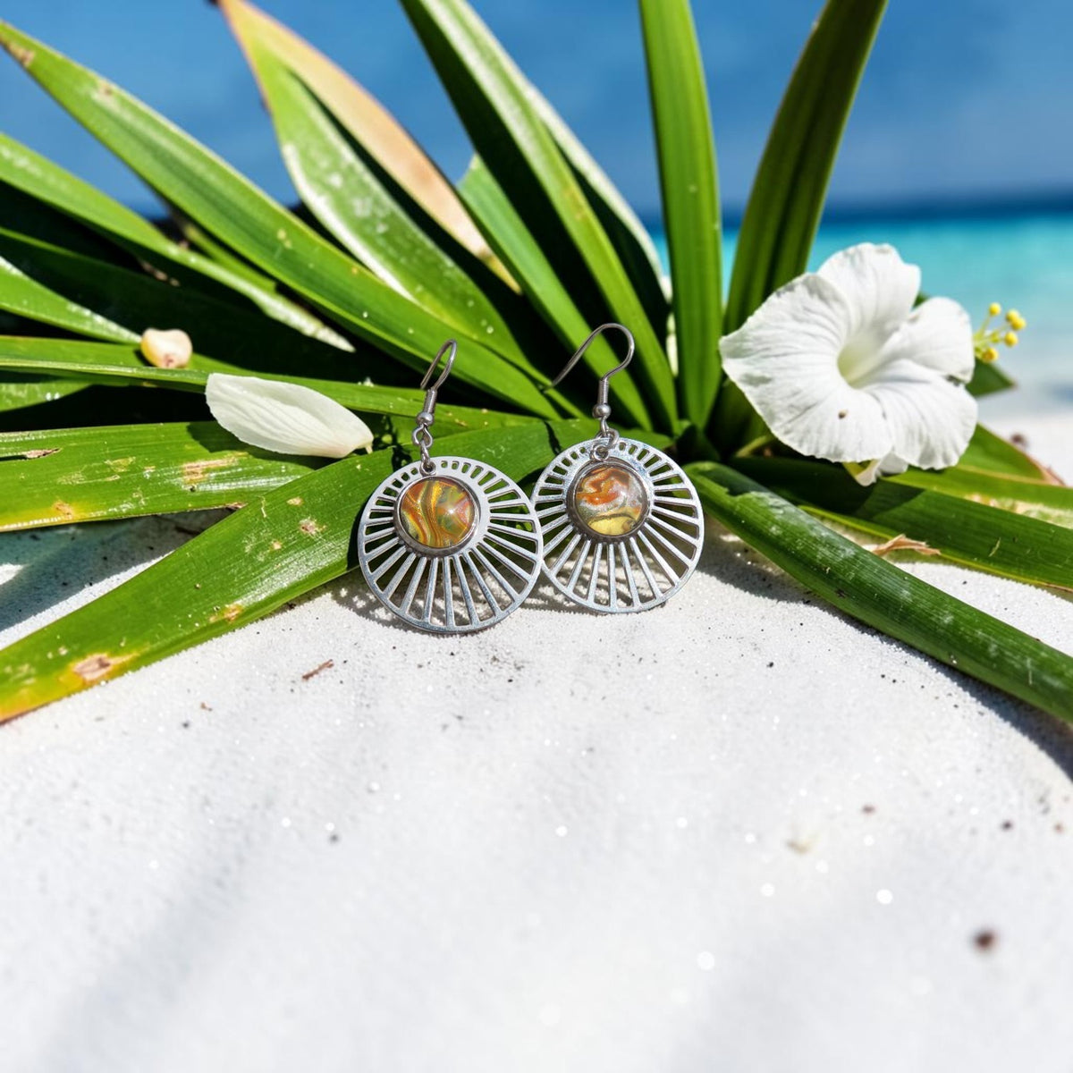 Boucle d'oreille "Soleil d’Automne" N°0534