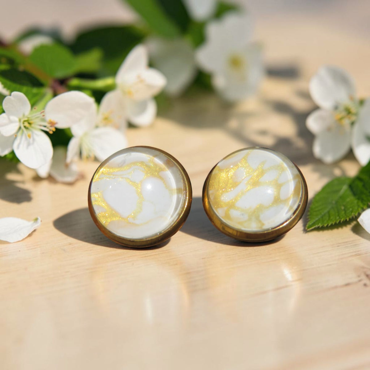 Boucle d'oreille "Douceur Ivoire" N°0706