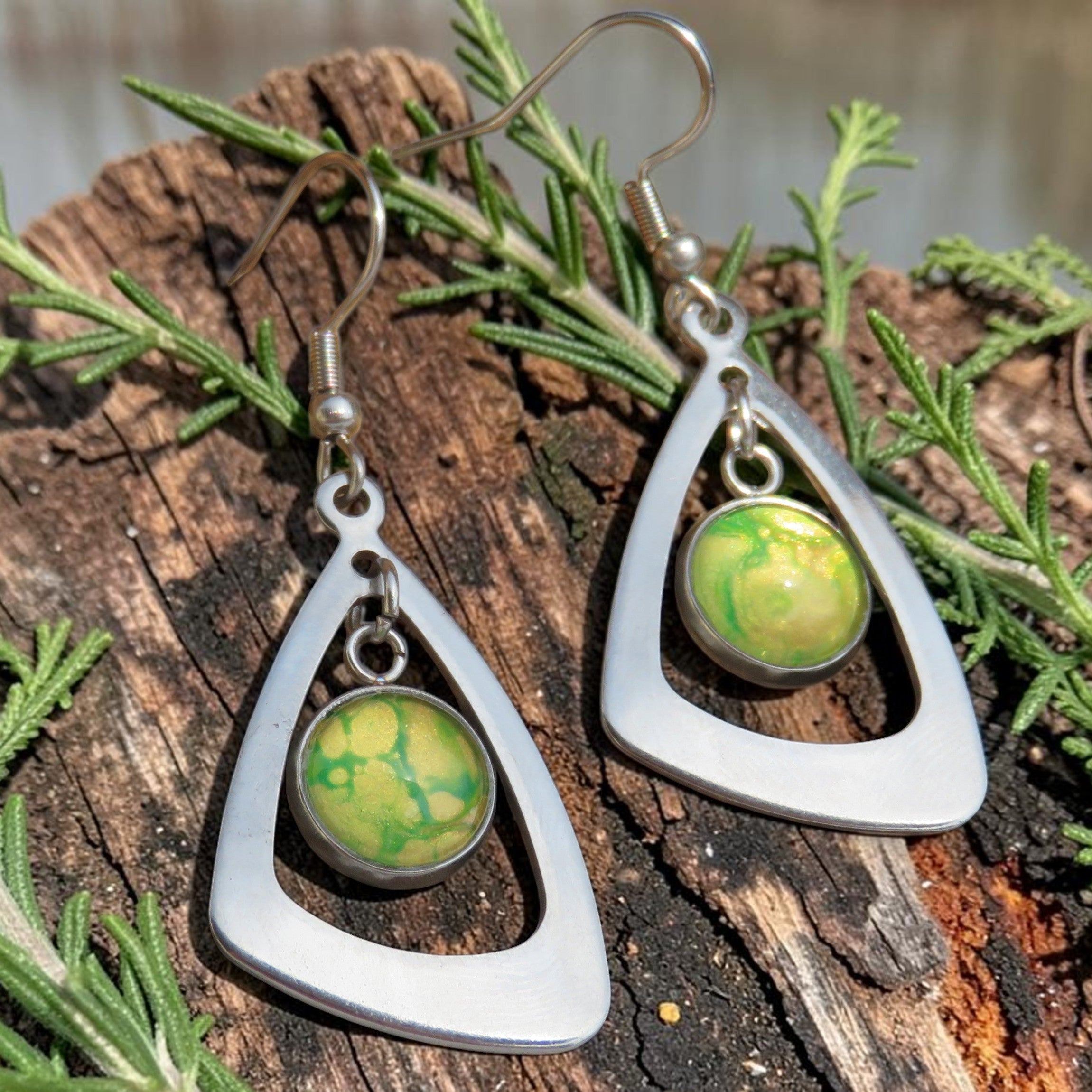 Boucle d'oreille "Lumière Végétale" N°0062