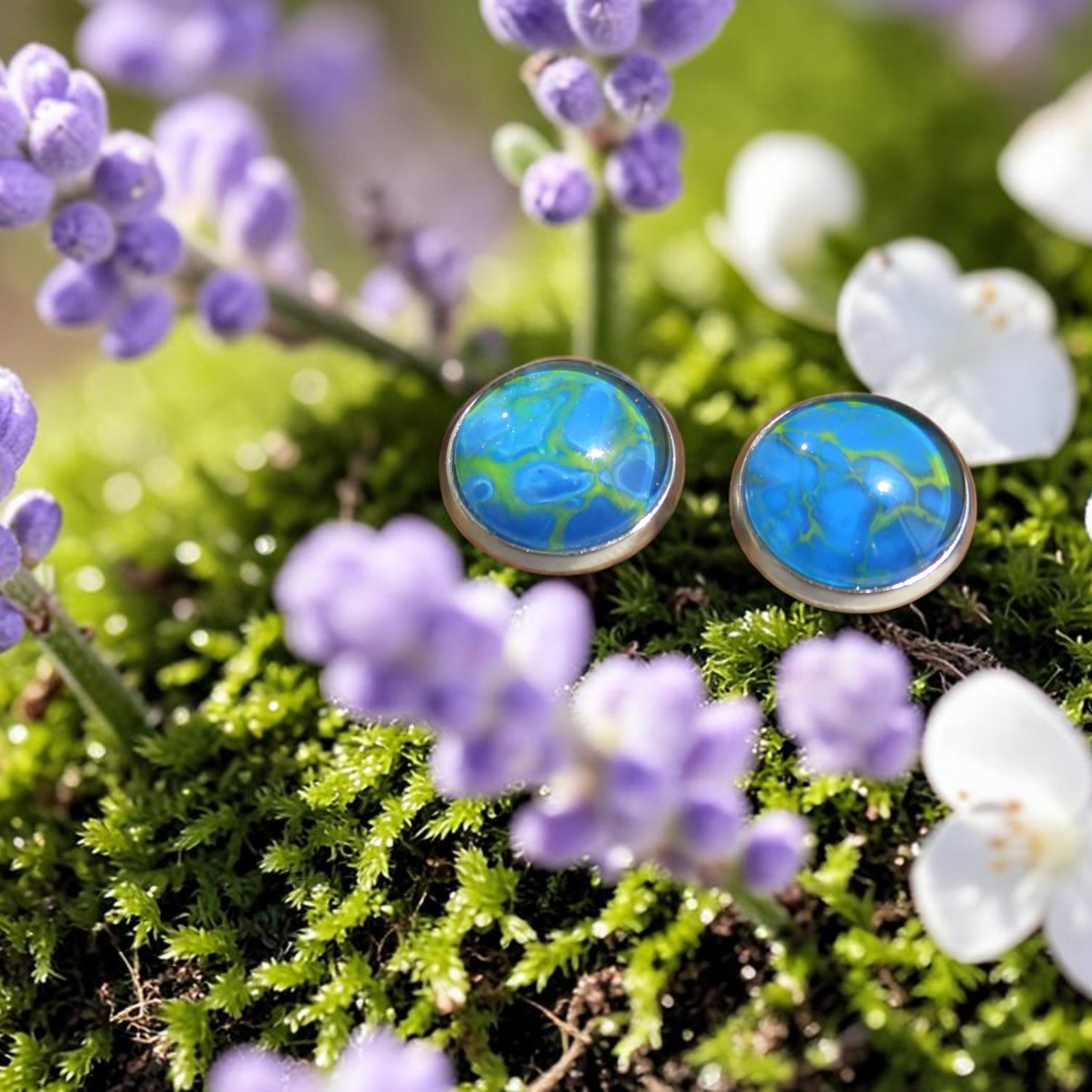 Boucle d'oreille "Murmure des Eaux" N°1027