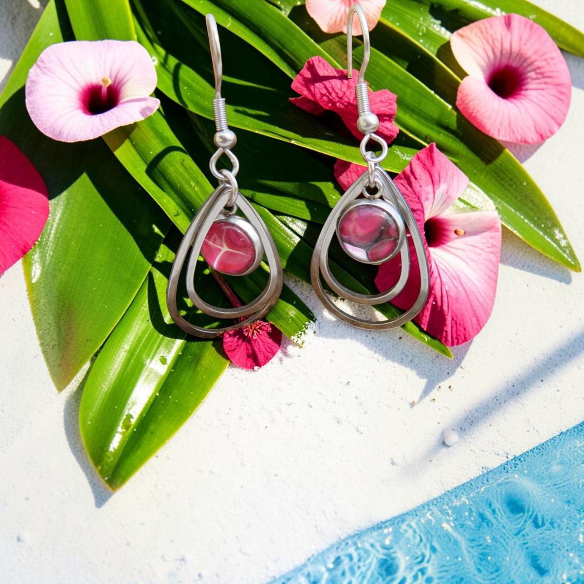 Boucle d'oreille "Goutte de Pétale" N°0734