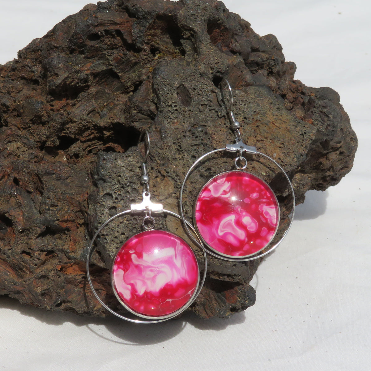 Boucle d'oreille "Cœur de Pétale" N°0689
