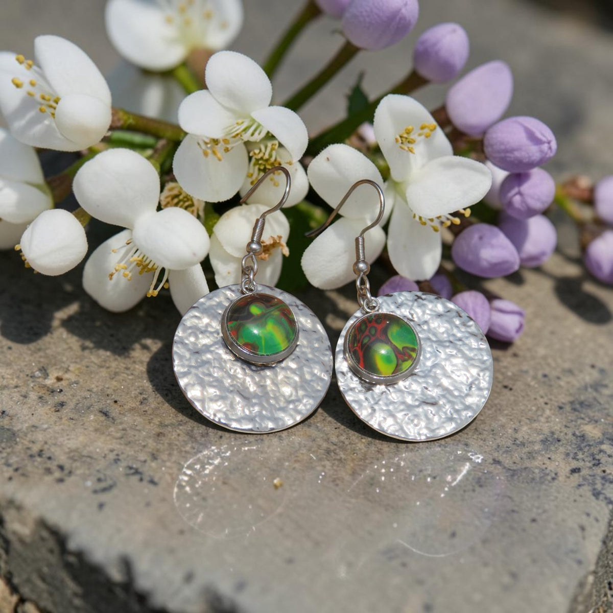 Boucle d'oreille "Lianes d’Émeraude" N°0575