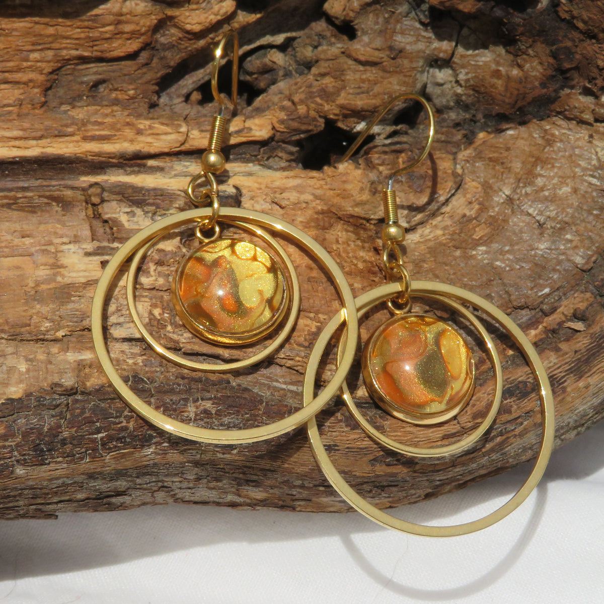 Boucle d'oreille "Aura Dorée" N°0461
