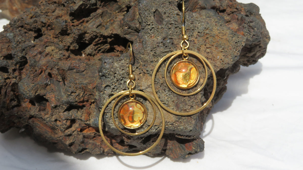 Boucle d'oreille "Aura Dorée" N°0461