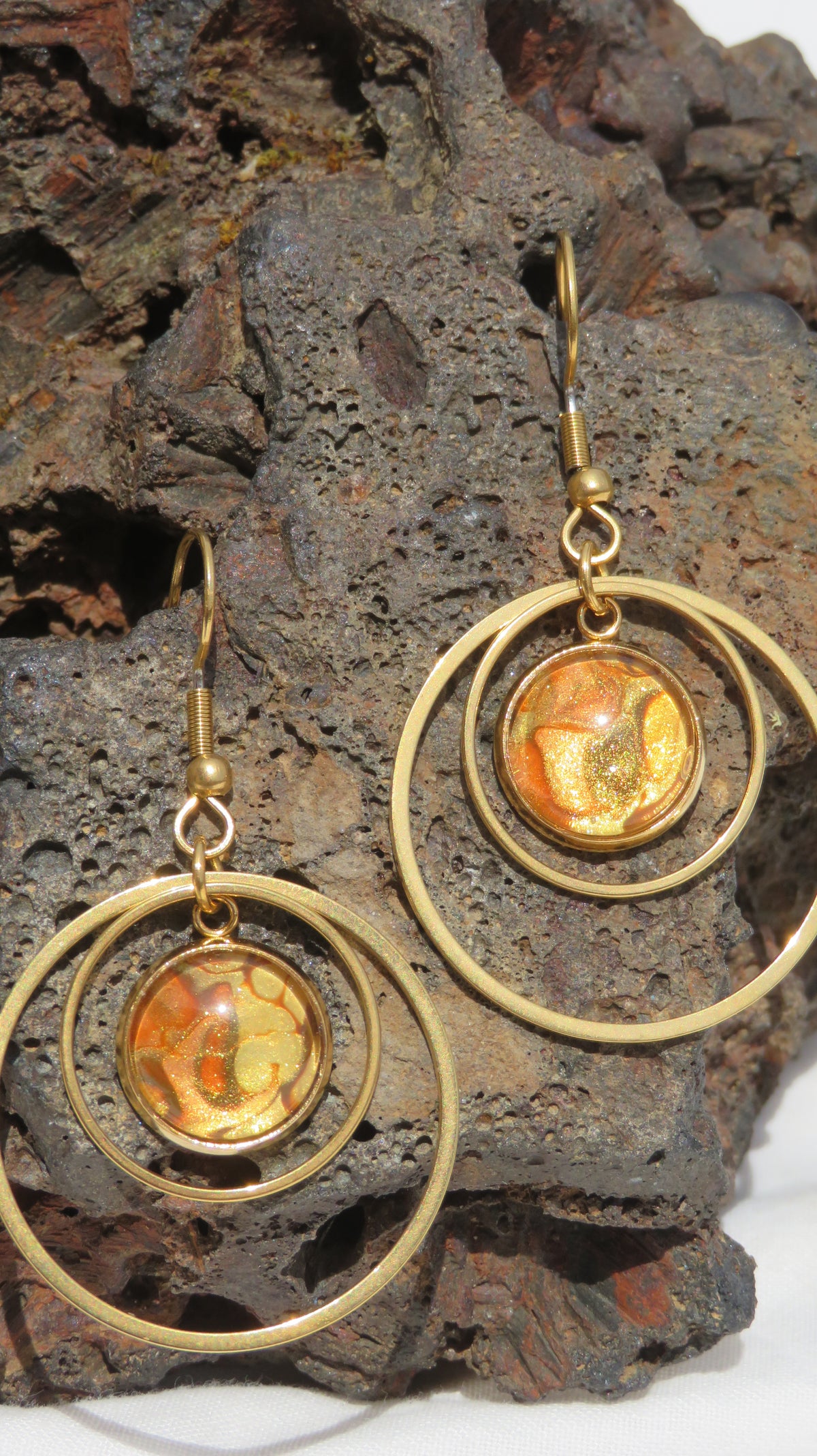 Boucle d'oreille "Aura Dorée" N°0461
