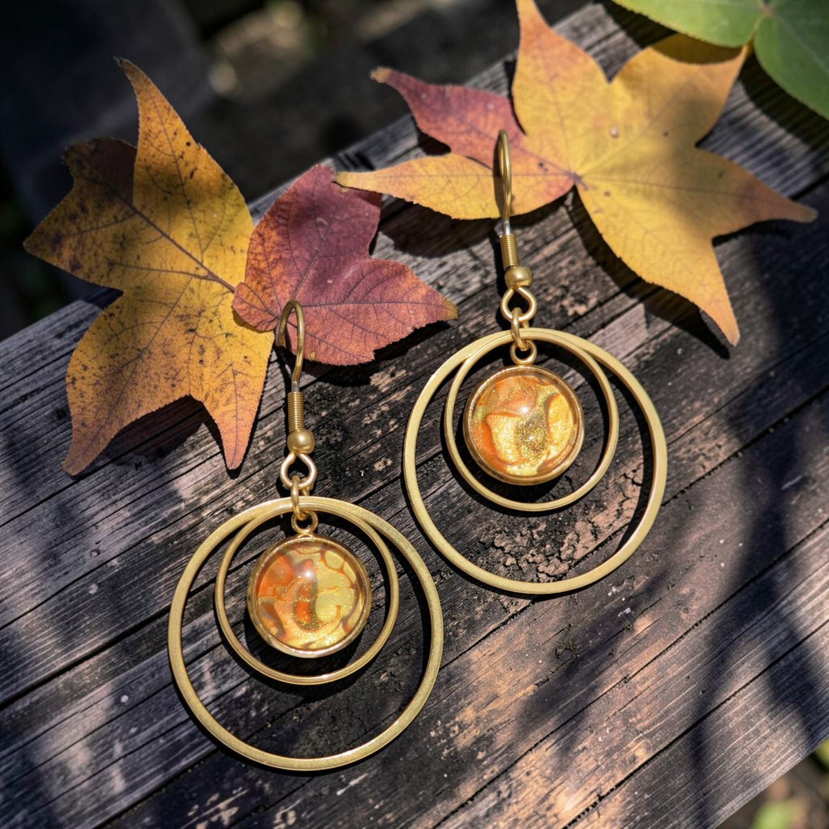 Boucle d'oreille "Aura Dorée" N°0461