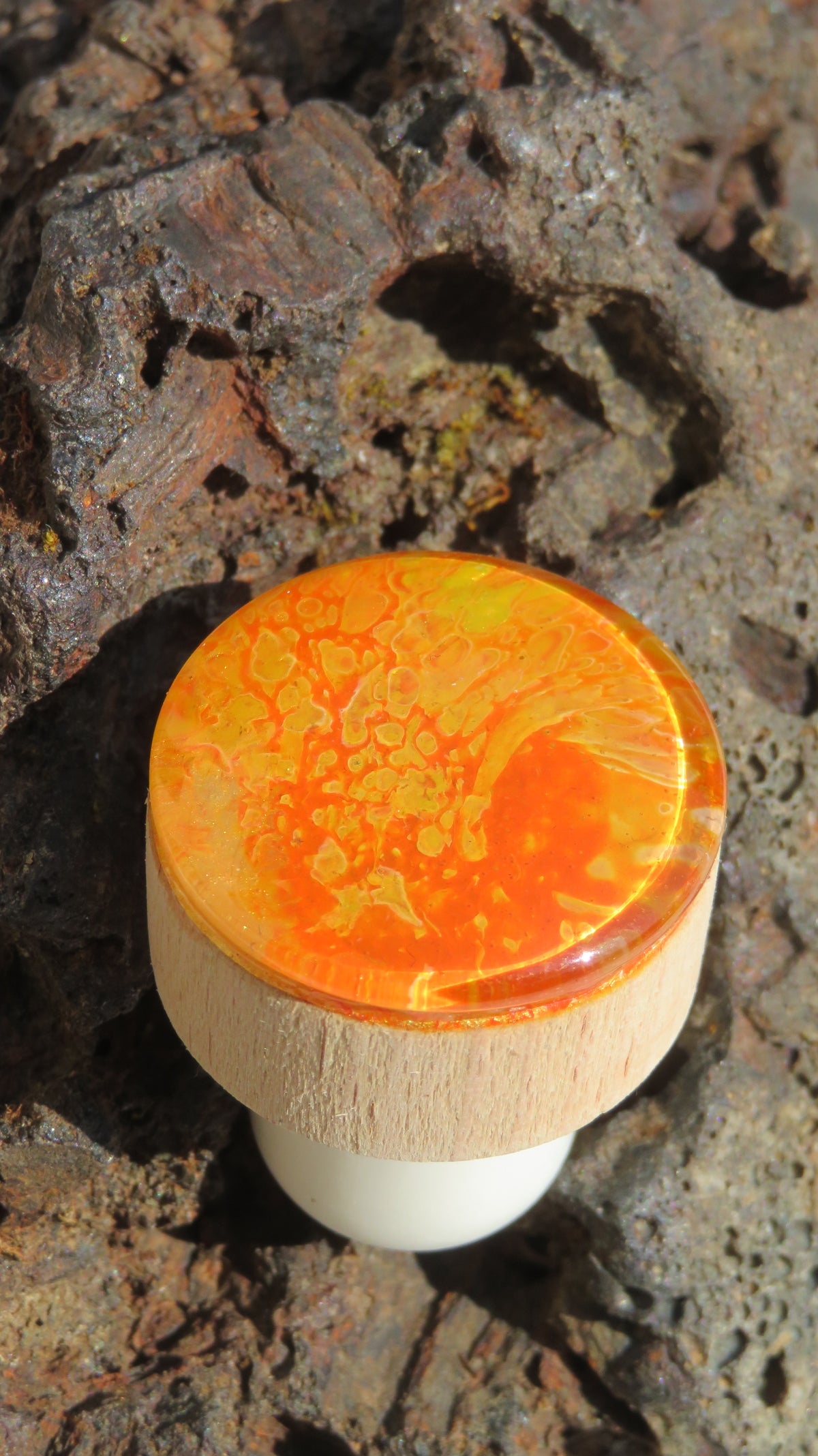 Bouchon de vin en bois "Aube Incandescente"