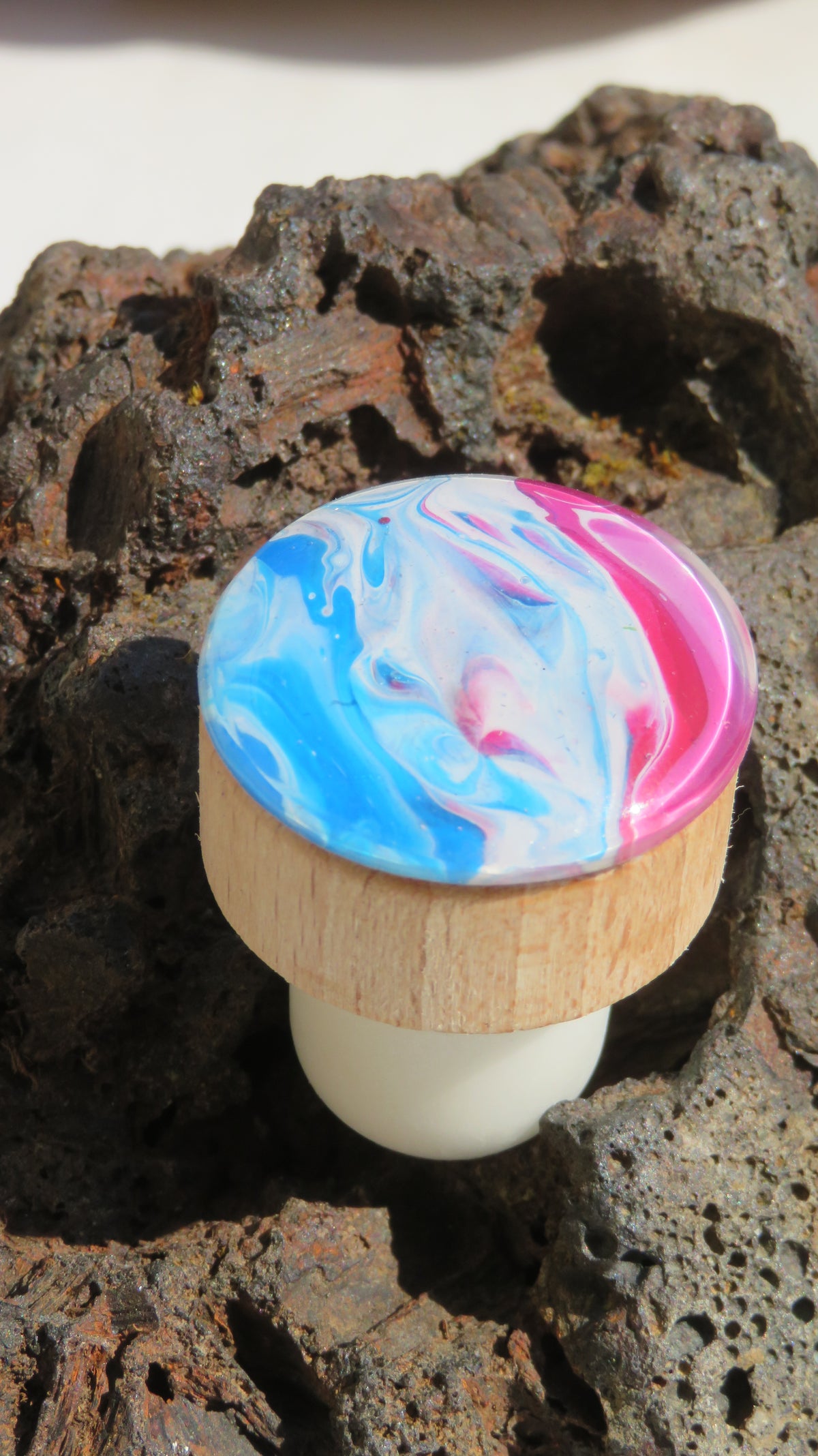 Bouchon de vin en bois "Horizon Pastel"