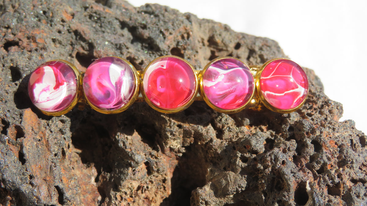 Barrette à cheveux "Velours Framboise"