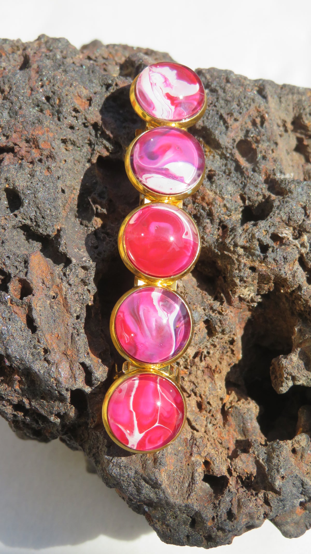 Barrette à cheveux "Velours Framboise"