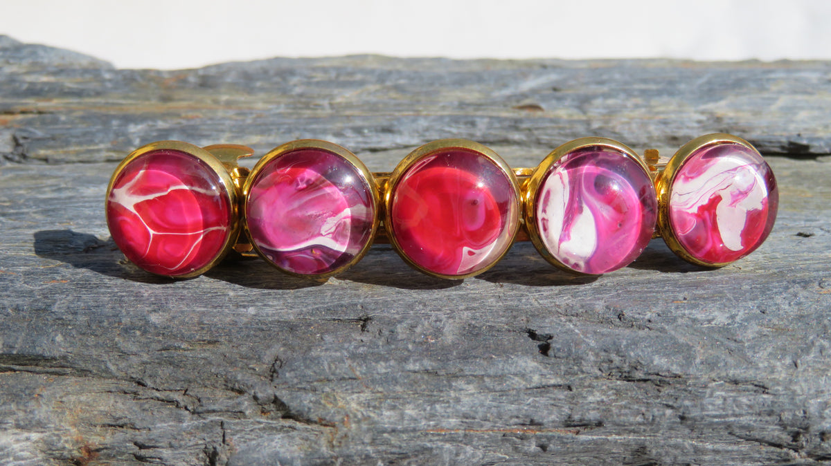 Barrette à cheveux "Velours Framboise"