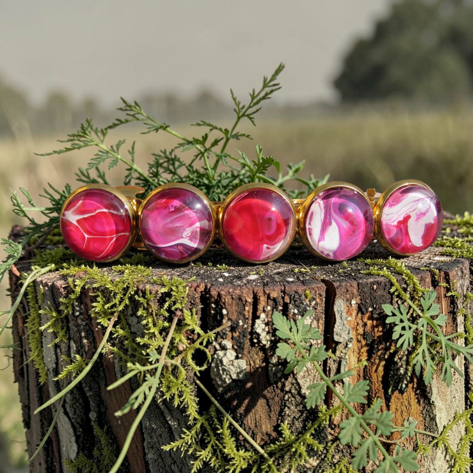 Barrette à cheveux "Velours Framboise"